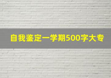 自我鉴定一学期500字大专