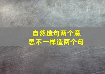 自然造句两个意思不一样造两个句