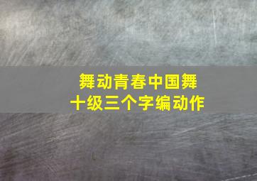 舞动青春中国舞十级三个字编动作