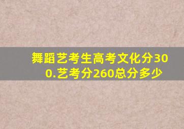 舞蹈艺考生高考文化分300.艺考分260总分多少