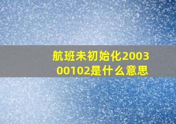 航班未初始化200300102是什么意思