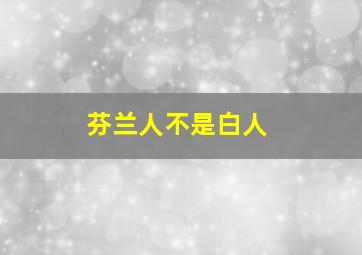 芬兰人不是白人