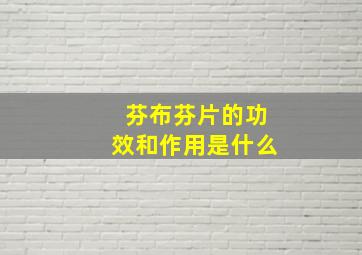 芬布芬片的功效和作用是什么