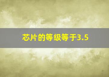 芯片的等级等于3.5