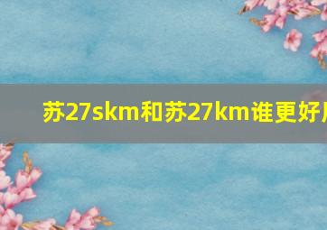 苏27skm和苏27km谁更好用