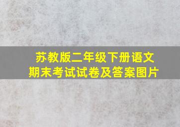 苏教版二年级下册语文期末考试试卷及答案图片