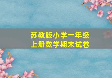 苏教版小学一年级上册数学期末试卷