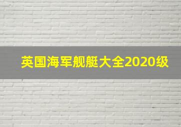 英国海军舰艇大全2020级