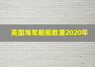 英国海军舰艇数量2020年