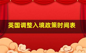 英国调整入境政策时间表