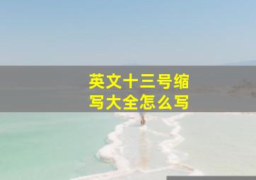 英文十三号缩写大全怎么写