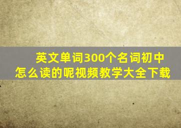 英文单词300个名词初中怎么读的呢视频教学大全下载