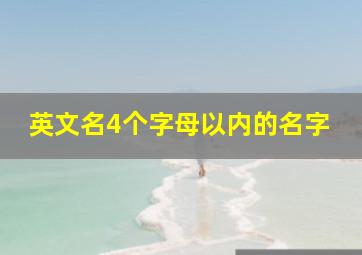 英文名4个字母以内的名字