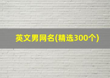 英文男网名(精选300个)