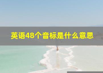 英语48个音标是什么意思