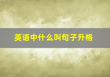 英语中什么叫句子升格