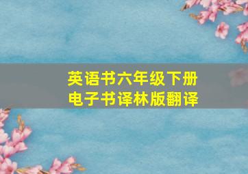 英语书六年级下册电子书译林版翻译