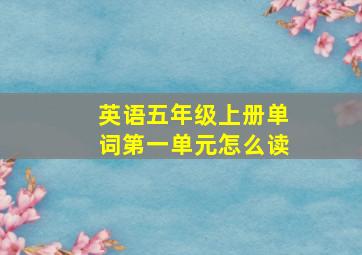 英语五年级上册单词第一单元怎么读