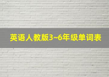 英语人教版3~6年级单词表