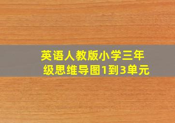 英语人教版小学三年级思维导图1到3单元