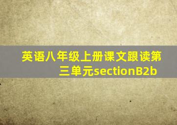 英语八年级上册课文跟读第三单元sectionB2b