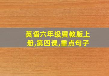 英语六年级冀教版上册,第四课,重点句子