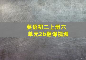 英语初二上册六单元2b翻译视频