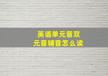 英语单元音双元音辅音怎么读