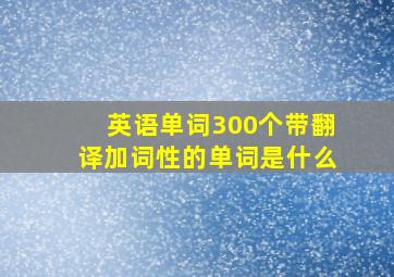 英语单词300个带翻译加词性的单词是什么