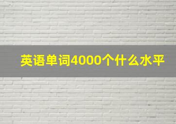 英语单词4000个什么水平