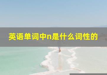 英语单词中n是什么词性的