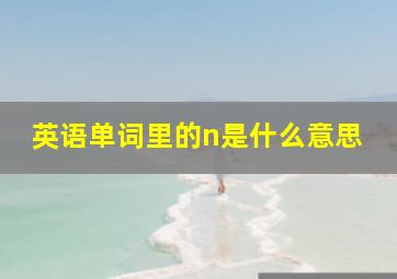 英语单词里的n是什么意思