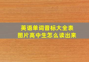 英语单词音标大全表图片高中生怎么读出来