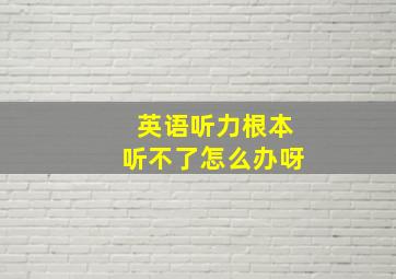 英语听力根本听不了怎么办呀