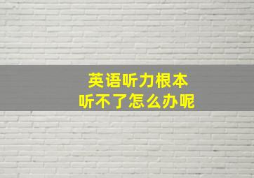 英语听力根本听不了怎么办呢