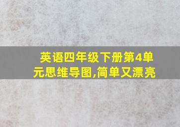 英语四年级下册第4单元思维导图,简单又漂亮