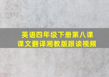 英语四年级下册第八课课文翻译湘教版跟读视频