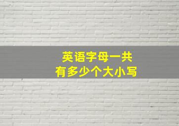 英语字母一共有多少个大小写