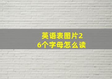 英语表图片26个字母怎么读