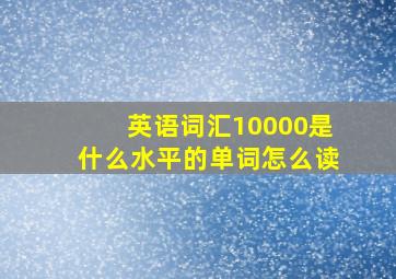 英语词汇10000是什么水平的单词怎么读