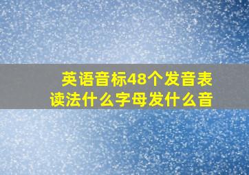 英语音标48个发音表读法什么字母发什么音