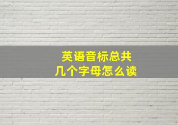 英语音标总共几个字母怎么读