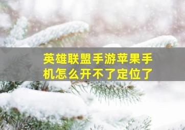 英雄联盟手游苹果手机怎么开不了定位了