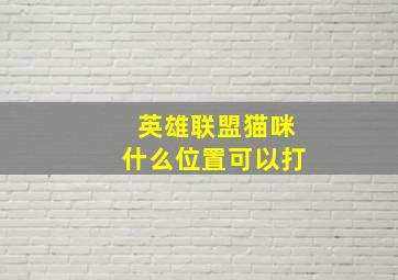 英雄联盟猫咪什么位置可以打