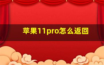 苹果11pro怎么返回