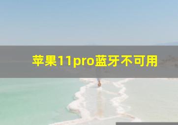 苹果11pro蓝牙不可用