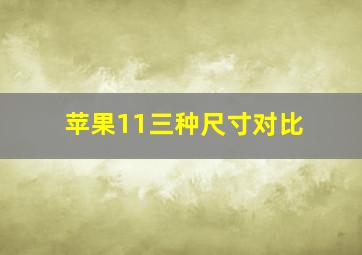 苹果11三种尺寸对比