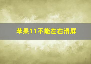 苹果11不能左右滑屏