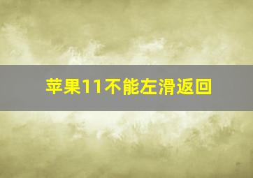 苹果11不能左滑返回