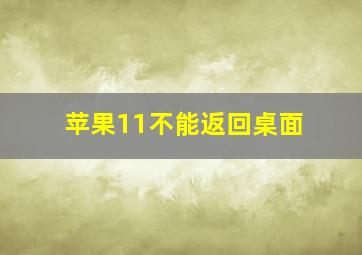 苹果11不能返回桌面